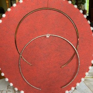 Two Stainless steel choker necklaces. One rose gold plated,& one sliver design.